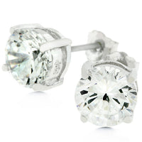 Clear Round Cubic Zirconia Studs, 6.25 mm