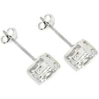 Clear Round Cubic Zirconia Studs, 6.25 mm