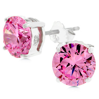 Blossom Pink Cubic Zirconia Stud Earrings