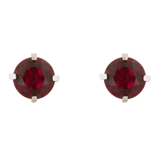 Ruby Cubic Zirconia Stud Earrings
