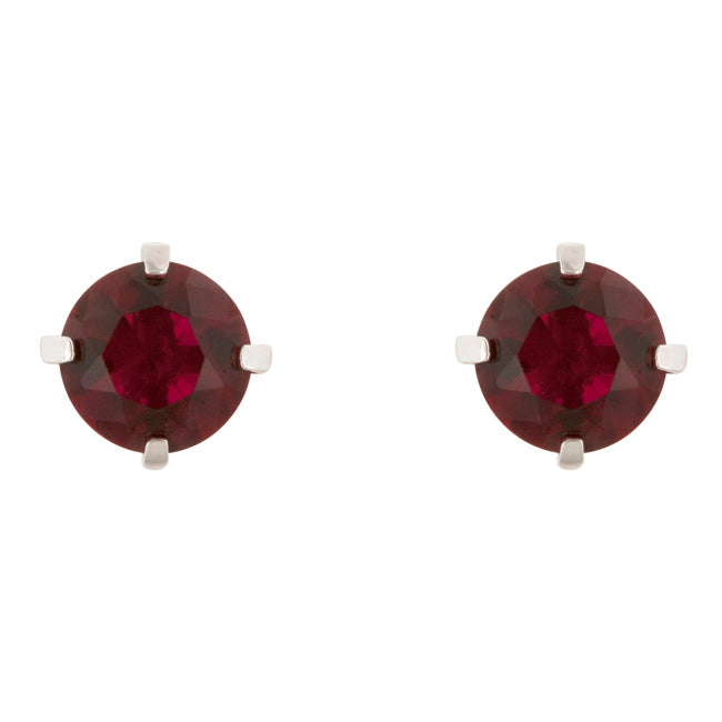 Ruby Cubic Zirconia Stud Earrings
