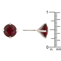 Ruby Cubic Zirconia Stud Earrings