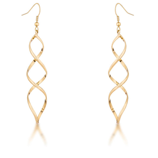 Twisted Gold Drop Earrings