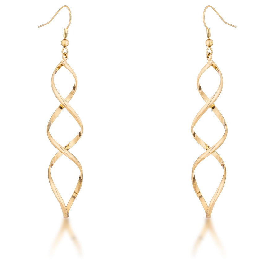Twisted Gold Drop Earrings