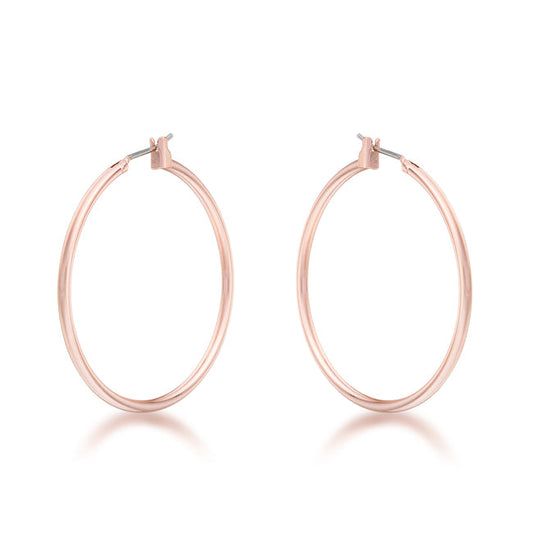 Rose Goldtone Hoop Earrings