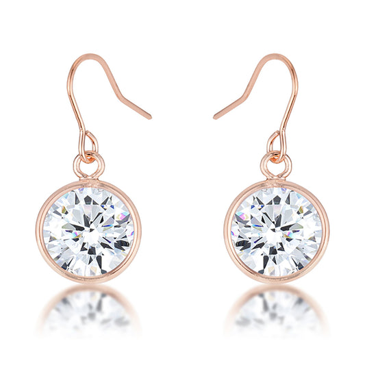 5.5 ct Rose Gold CZ Drop Earrings