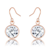 5.5 Ct Rose Gold Cubic Zirconia Drop Earrings