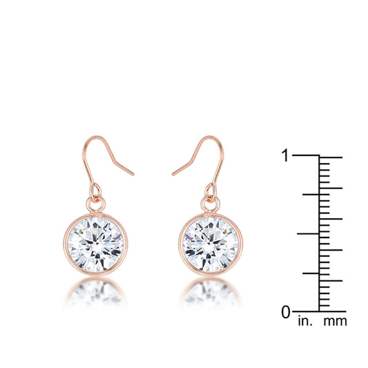 5.5 ct Rose Gold CZ Drop Earrings