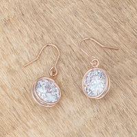 5.5 ct Rose Gold Crystal Drop Earrings