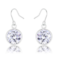 Bezel Solitaire Cubic Zirconia Earrings