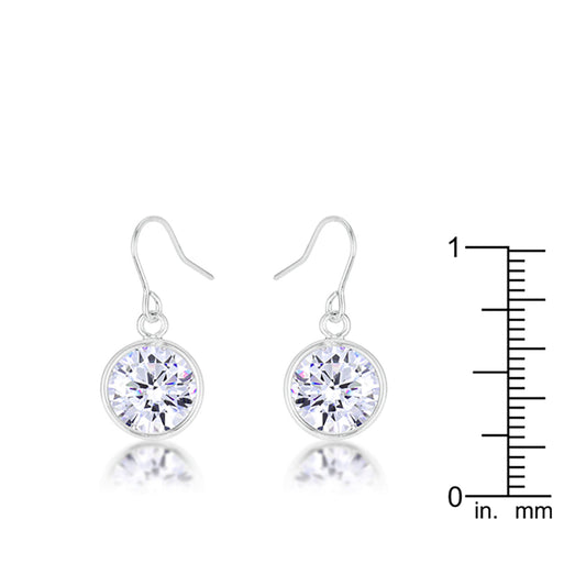 Bezel Solitaire Cubic Zirconia Earrings