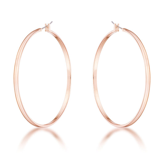 55mm Rose Gold Plated Classic Hoops