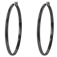 Classic Black Tone Hoop Earrings