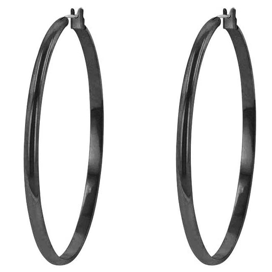 Classic Black Tone Hoop Earrings