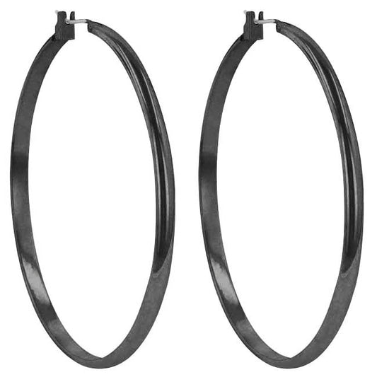 Classic Black Tone Hoop Earrings