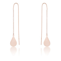 Chloe Rose Gold Teardrop Threaded Drop Earrings