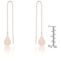 Chloe Rose Gold Teardrop Threaded Drop Earrings