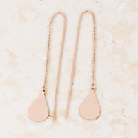Chloe Rose Gold Teardrop Threaded Drop Earrings