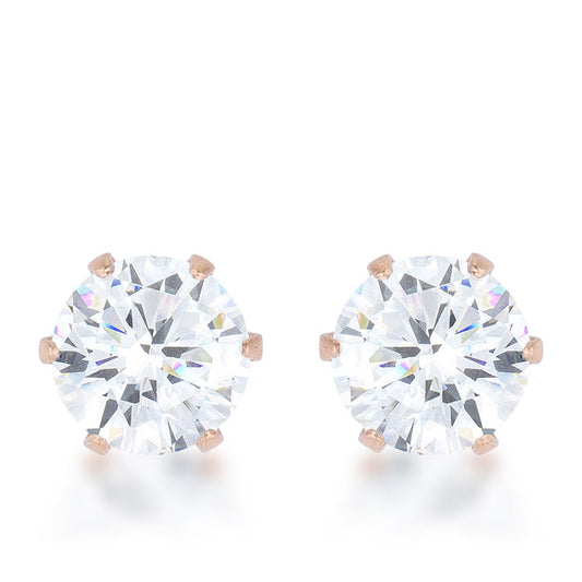 Reign 3.4ct CZ Rose Gold Stud Earrings