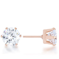 Reign 3.4ct Crystal Rose Gold Stud Earrings