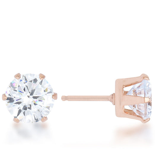 Reign 3.4ct CZ Rose Gold Stud Earrings