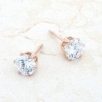 Reign Rose Gold Crystal Stud Earrings, 3.4ct