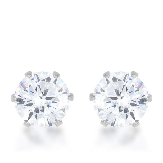 Reign 3.4ct CZ Rhodium Stud Earrings
