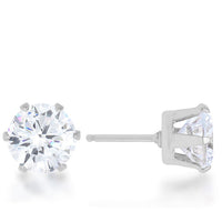 Reign 3.4ct Crystal Rhodium-Plated Stainless Steel Stud Earrings