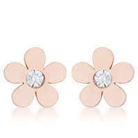 Daisy 0.3 ct Crystal Rose Gold Flower Stud Earrings
