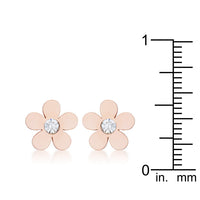 Daisy 0.3 ct Crystal Rose Gold Flower Stud Earrings