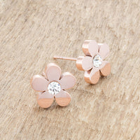 Daisy 0.3 ct Crystal Rose Gold Flower Stud Earrings