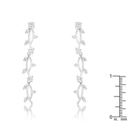 Vine Design Rhodium Drop Earrings