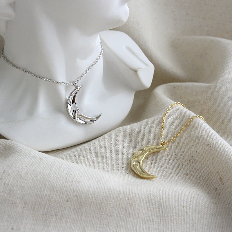 Sterling Silver Moon Pendant Necklace