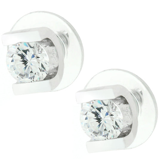 Brilliant Cubic Zirconia Stud Earrings