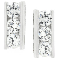 Slate Cubic Zirconia Stud Earrings