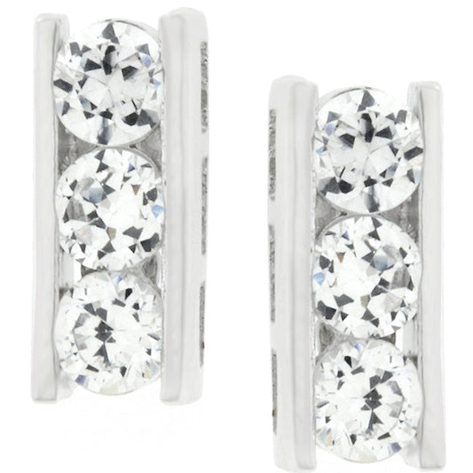 Slate Cubic Zirconia Stud Earrings