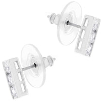 Slate Cubic Zirconia Stud Earrings
