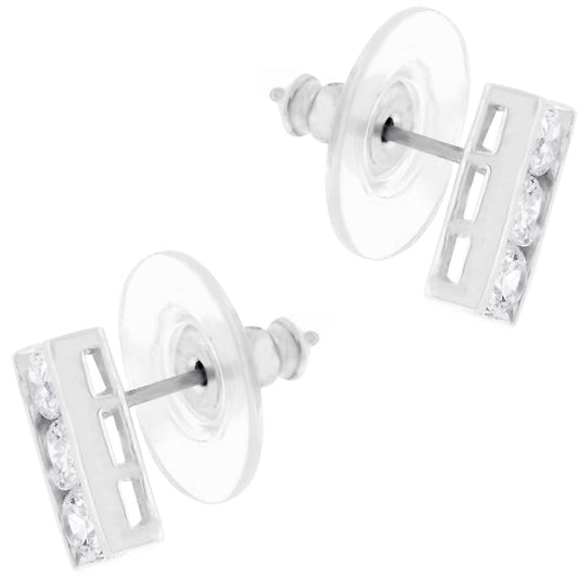 Slate Cubic Zirconia Stud Earrings
