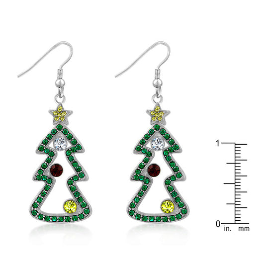 Christmas Cubic Zirconia Drop Earrings