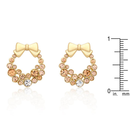 Champagne Wreath Crystal Earrings