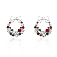 Holiday Wreath Crystal Earrings
