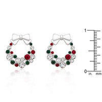 Holiday Wreath Crystal Earrings