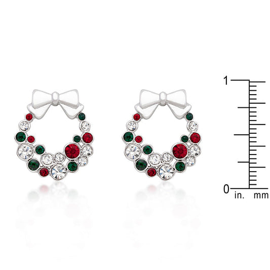 Holiday Wreath Crystal Earrings