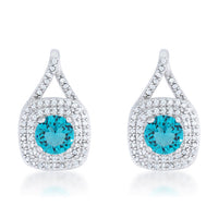 Christal Aqua Crystal Rhodium Drop Earrings