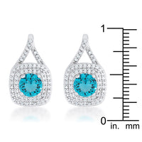 Christal Aqua Crystal Rhodium Drop Earrings
