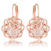 Maya 1.5ct Crystal Rose Drop Earrings, Rose Goldtone