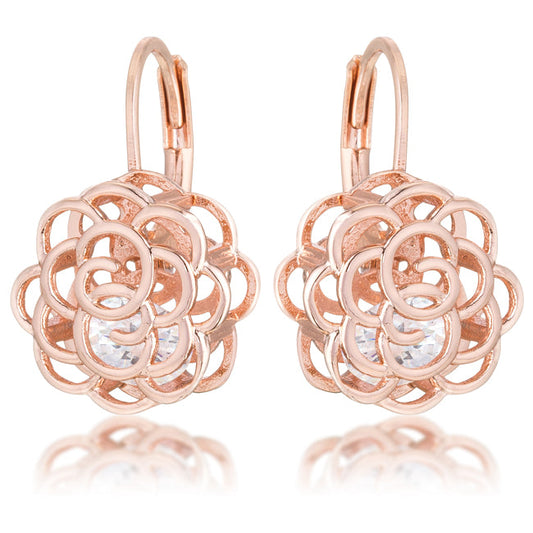 Maya 1.5ct CZ Rose Drop Earrings, Rose Goldtone