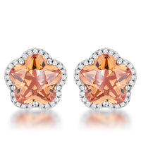 Floral Champagne Crystal Stud Earrings
