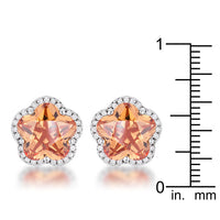 Floral Champagne Crystal Stud Earrings