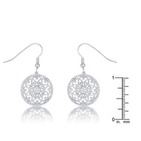 Interlocking Circle Rhodium and Cubic Zirconia Earrings